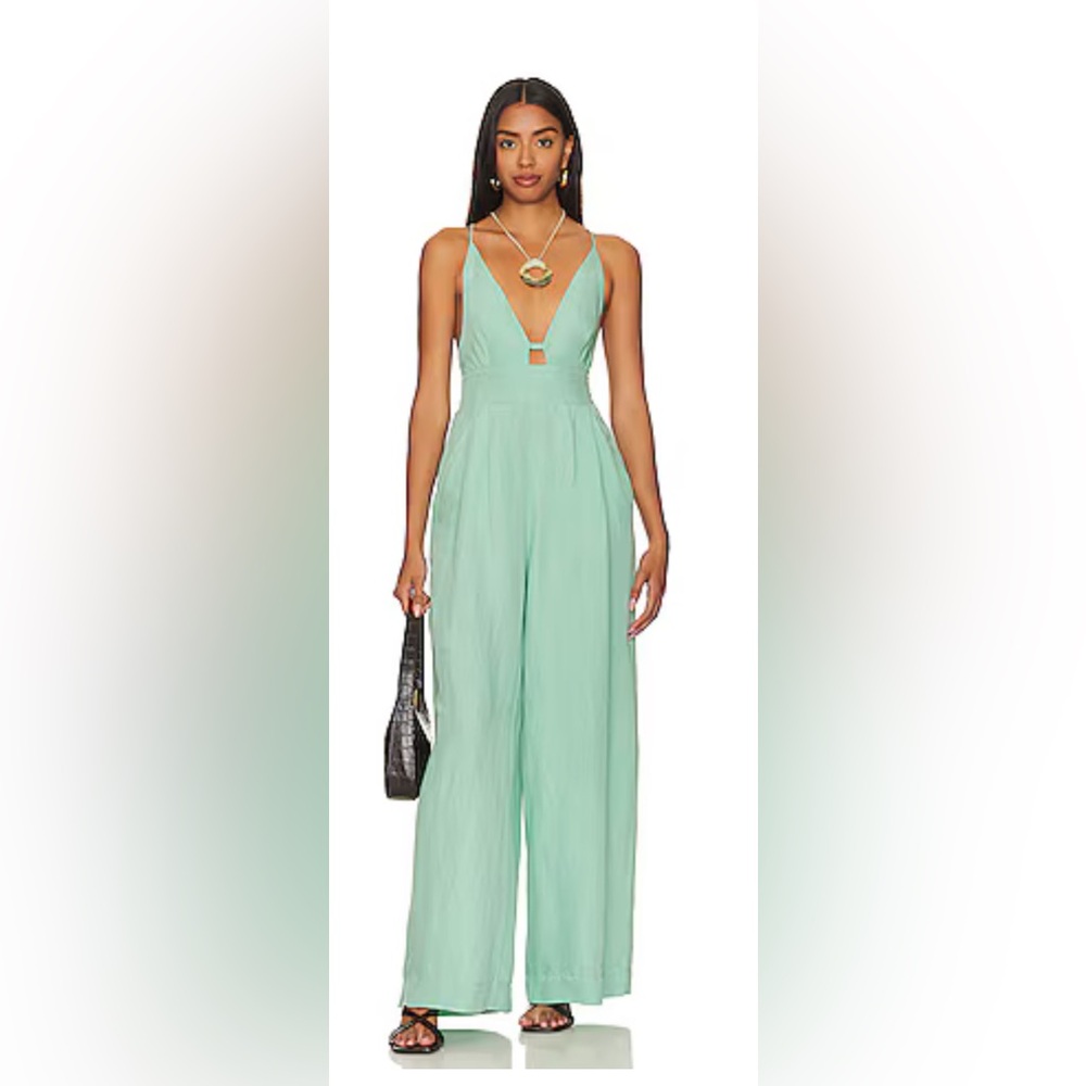 Free People Light Green Jumpsuit